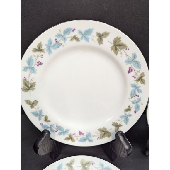 Vintage Fine China Japan MS6701 Grapes and Vines Pattern Bread Plate Set of 4 - Picture 2 of 11